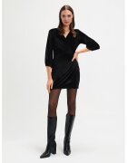 Top Secret Rochie mini cu fronseuri si decolteu in V - Negru