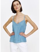 Top Secret Top de denim cu decolteu in V - Albastru deschis