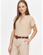 Top Secret Tricou cu decolteu in V - Bej deschis