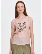 Top Secret Tricou cu imprimeu floral - Roz prafuit