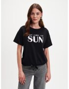 Top Secret Tricou cu imprimeu text si terminatie ajustabila - Alb/Negru