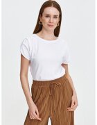 Top Secret Tricou uni cu pliuri - Alb optic