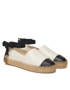 Tory Burch Espadrile dama piele naturala - crem/ negru -