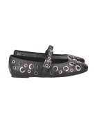 Tosca Blu Balerini din piele cu decupaje metalice Fern - Negru/Auriu rose/Argintiu