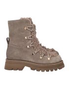 Tosca Blu Ghete de piele intoarsa cu garnituri din material sintetic - Maro taupe