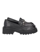 Tosca Blu Pantofi loafer de piele cu detaliu metalic - Negru