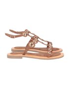 Tosca Blu Sandale din piele intoarsa cu perforatii metalice River - Auriu/Maro deschis