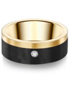 Trilani Inel de otel inoxidabil placat cu aur de 14K