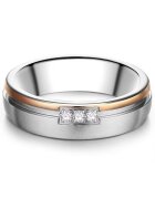Trilani Inel de otel inoxidabil placat cu aur de 18K - cu zirconia