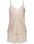 Triumph Pantaloni scurti de pijama din lyocell Wild Azalea Florale - Maro deschis