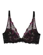 Triumph Sutien cu dantela cu model floral - Negru/Roz fandango/Gri cenusiu