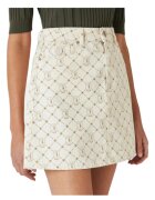Tru Trussardi Fusta - Denim - mini - ecru - bumbac -