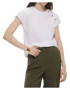 Tru Trussardi Tricou cu maneci raglan si nasturi decorativi Popeline -