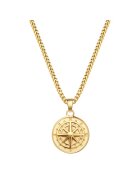 True Rebels Colier placat cu aur de 14K cu pandantiv busola - Auriu