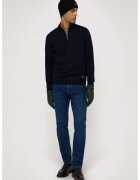 Trussardi Blugi slim fit cu talie medie - Albastru inchis