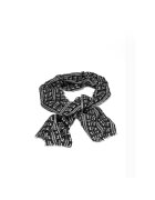 Trussardi Esarfa din bumbac cu imprimeu - Alb/Negru