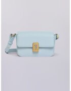 Trussardi Geanta crossbody de piele cu clapa - Albastru glaciar