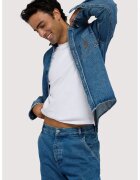 Trussardi Jacheta-camasa din denim cu buzunar pe piept - Albastru inchis