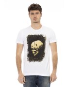 Trussardi Tricou cu decolteu la baza gatului si imprimeu - Alb