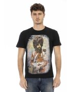 Trussardi Tricou cu decolteu la baza gatului si imprimeu grafic - Negru