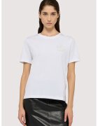 Trussardi Tricou cu decolteu la baza gatului si logo pe piept - Alb