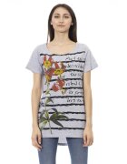 Trussardi Tricou cu terminatie asimetrica - Gri