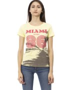 Trussardi Tricou slim-fit cu design si decolteu rotund - Galben