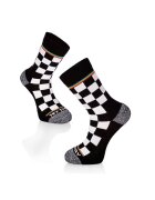 Try To Fly Sosete bumbac Active Lifestyle SQUARES Alb Negru
