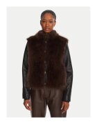 TWINSET Jacheta din imitatie de piele pentru femei maro - negru