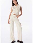 TWIST Blugi drepti cu talie inalta - Crem