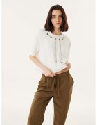 TWIST Bluza crop cu decupaje metalice - Alb