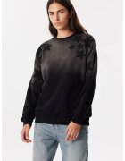 TWIST Bluza de trening cu model cu stele si maneci cazute - Negru/Gri