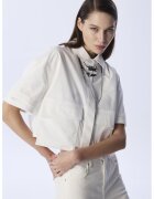 TWIST Camasa crop cu buzunare asimetrice - Alb murdar