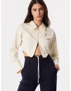 TWIST Camasa crop cu fermoar - Bej deschis