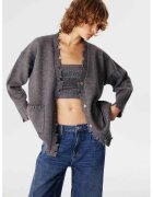TWIST Cardigan supradimensionat cu terminatii nefinisate - Gri inchis melange