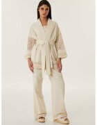 TWIST Chimoni din amestec de in cu garnituri din macrame - Bej