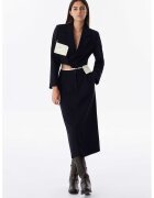 TWIST Fusta midi cu fermoar - Negru
