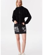 TWIST Hanorac de bumbac cu fermoar - Negru