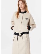 TWIST Jacheta bomber cu detalii de piele ecologica - Bej deschis