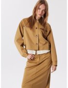 TWIST Jacheta crop cu guler ascutit - Maro camel