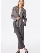 TWIST Jacheta crop lejera cu revere decupate - Gri deschis