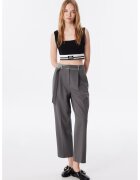 TWIST Pantaloni crop cu croiala dreapta - Gri deschis