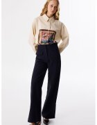 TWIST Pantaloni cu croiala ampla si talie inalta - Albastru ultramarin