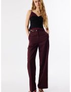 TWIST Pantaloni cu croiala ampla si talie inalta - Violet pruna
