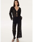 TWIST Pantaloni de dantela cu croiala ampla - Negru