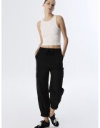 TWIST Pantaloni de trening cu talie inalta si ajustabila - Negru