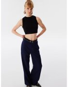 TWIST Pantaloni din lyocell cu o curea de piele ecologica - Negru