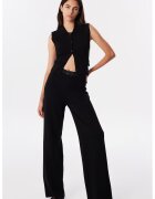TWIST Pantaloni drepti cu talie medie - Negru