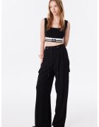 TWIST Pantaloni drepti cu talie medie - Negru