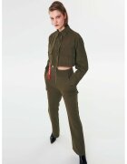 TWIST Pantaloni evazati cu talie inalta - Verde feriga